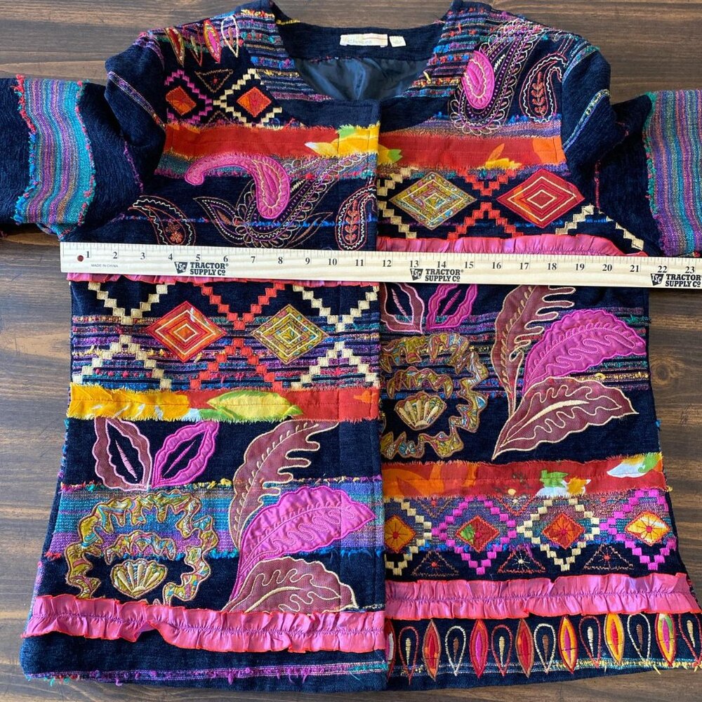 Vtg Choices Multicolored Patchwork Jacket - image 5
